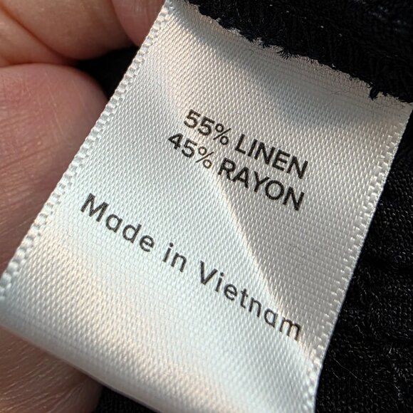 Evereve Sophia Linen Pants Wide Leg High Rise 4-pocket Beachy Boho Black sz Md - Picture 4 of 9